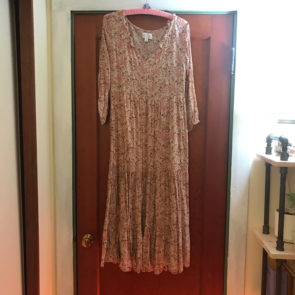 Jun & Ivy Small Ditsy Peasant Dress Maxi